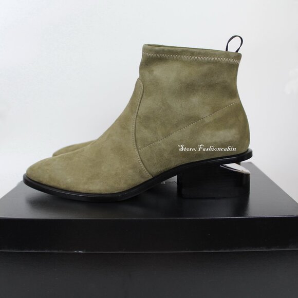 NEW RARE ALEXANDER WANG Kori Suede Bootie – Cutout Heel Ankle Boot - Picture 3 of 10